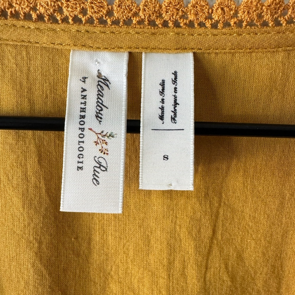 Anthropologie Meadow Rue Lisette Embroidered Tiered Tunic Dress - Yellow - Small - Picture 6 of 8